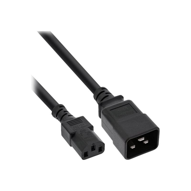 INLINE - Stromkabel - IEC 60320 C20 bis IEC 60320 C13 - 10 A - 50 cm - Schwarz