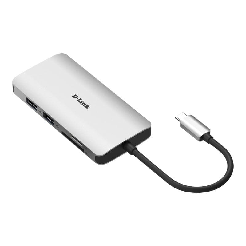 D-LINK USB-C 8-Port USB 3.0 Hub mit HDMI und Ethernet und SD & microSD Card Reader und USB-C Ladeans