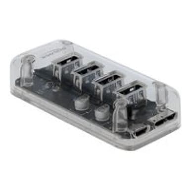 DELOCK Externer USB 3.0 Hub mit 4 Ports transparent
