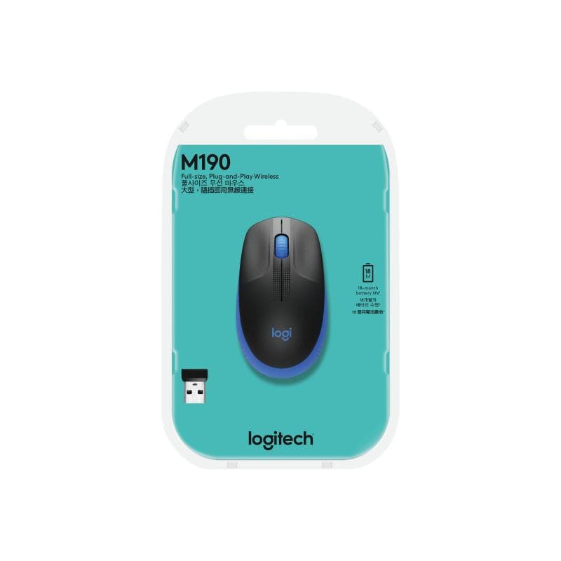 LOGITECH M190 Full-size wireless mouse - BLUE