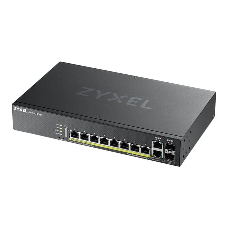 ZYXEL Switch GS2220-10HP 8Port+2xSFP/Rj45 PoE+ 180W