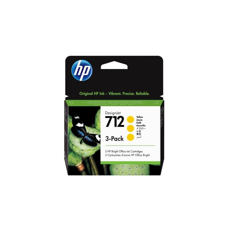 HP 712 3-Pack 29-ml Yellow DesignJet Ink Cartridge