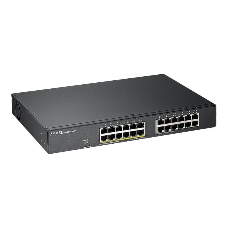 ZYXEL Switch 19″ 24x GbE L2 GS1900-24HP 12x PoE+ Ports,130W