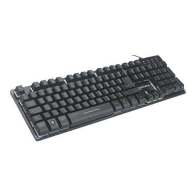 IC INTRACOM MANHATTAN USB-Gaming-Tastatur Metallunterseite 12 Funktionstasten farbige LED-Hintergrun