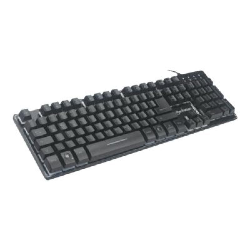 IC INTRACOM MANHATTAN USB-Gaming-Tastatur Metallunterseite 12 Funktionstasten farbige LED-Hintergrun
