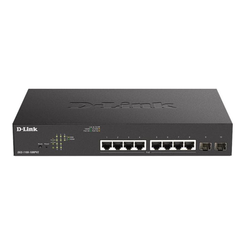 D-LINK DGS-1100-10MPV2 10-Port PoE+ Gigabit Smart Switch