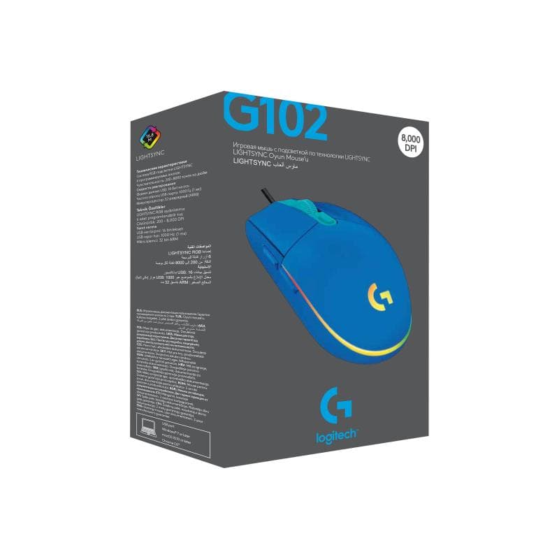 LOGITECH Gaming Mouse G102 LIGHTSYNC - Maus - Für Rechtshänder - optisch - 6 Tasten - kabelgebunden