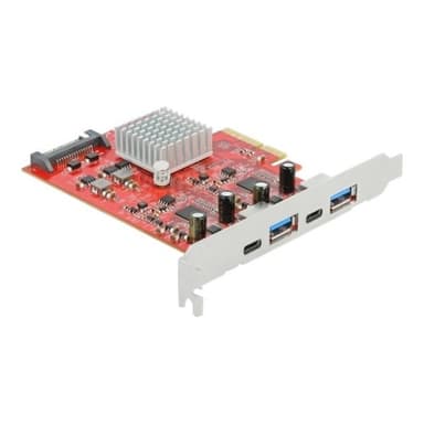 DELOCK PCIe x4>SuperS USB+2xUSB-A+USB-C | USB 10 Gbps // Dual Channel