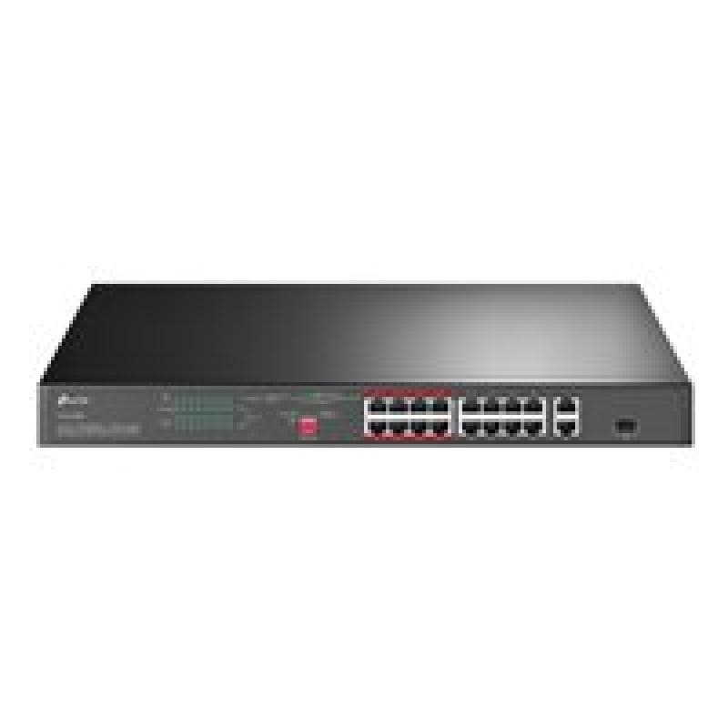 TP-LINK 16-Port 10/100Mbps + 2-Port Gigabit Rackmount Switch with 16-Port PoE+