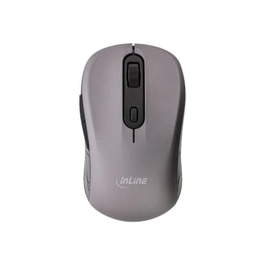 INLINE Maus 3-in-1, Bluetooth + 2x 2.4GHz Funk, 5 Tasten, optisch, grau/schwarz