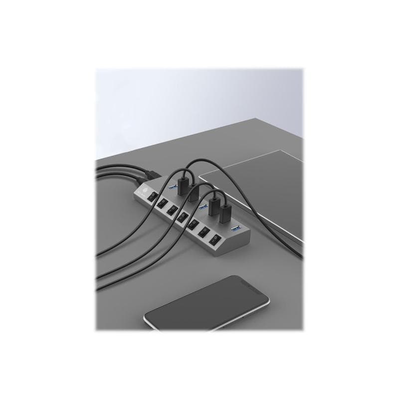 RAIDSONIC Hub 7-Port IcyBox USB 3.0 IB-HUB1701-C3 7 Ladeports