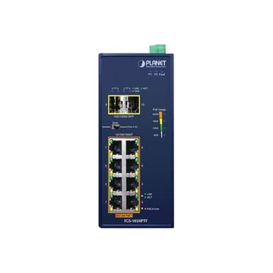PLANET TECHNOLOGY PLANET Industrial 8-Port GE 802.3at PoE + 2 100/1000X SFP