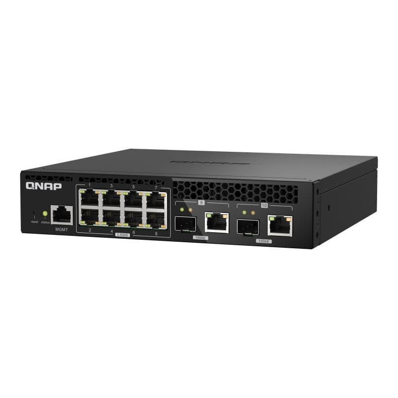 QNAP QSW-M2108R-2C, 8 port 2.5Gbps, 2 port 10Gbps SFP+/ NBASE-T Combo, web managed switch, rackmount