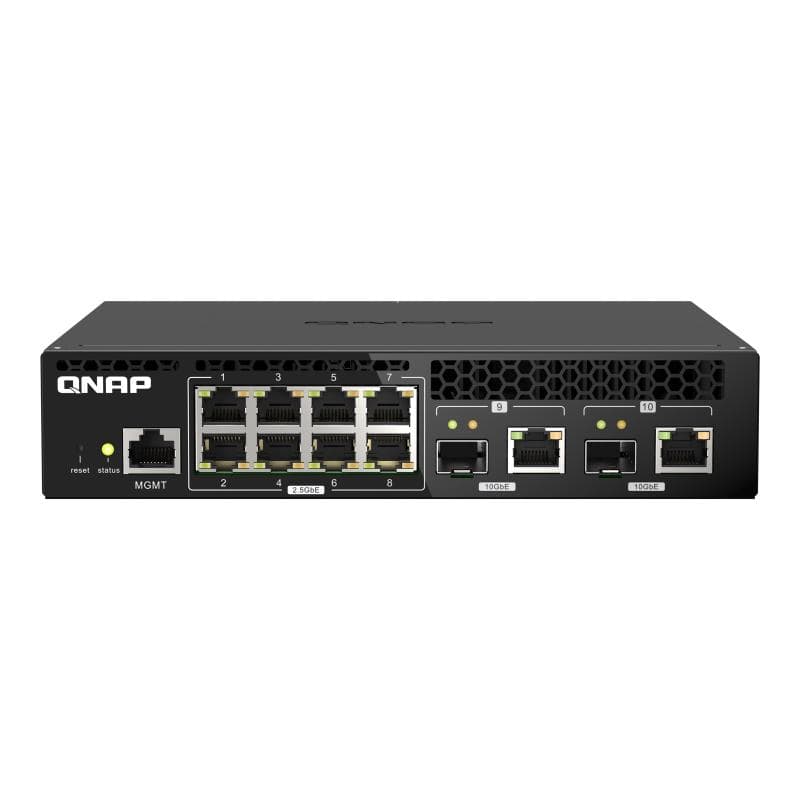 QNAP QSW-M2108R-2C, 8 port 2.5Gbps, 2 port 10Gbps SFP+/ NBASE-T Combo, web managed switch, rackmount
