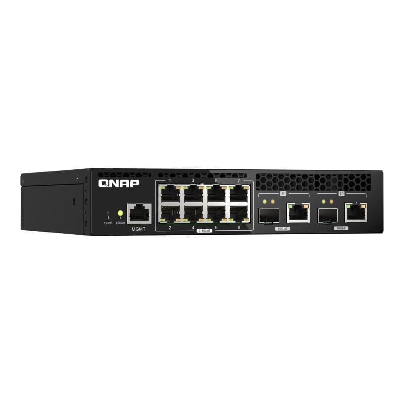 QNAP QSW-M2108R-2C, 8 port 2.5Gbps, 2 port 10Gbps SFP+/ NBASE-T Combo, web managed switch, rackmount