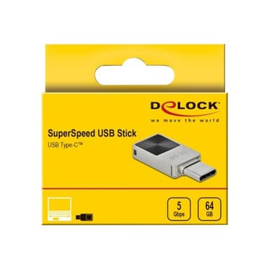 DELOCK Mini USB 3.2 Gen 1 USB-C Speicherstick 64 GB - Metallgehäuse