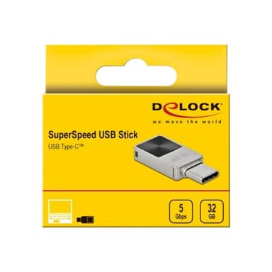 DELOCK Mini USB 3.2 Gen 1 USB-C Speicherstick 32 GB - Metallgehäuse