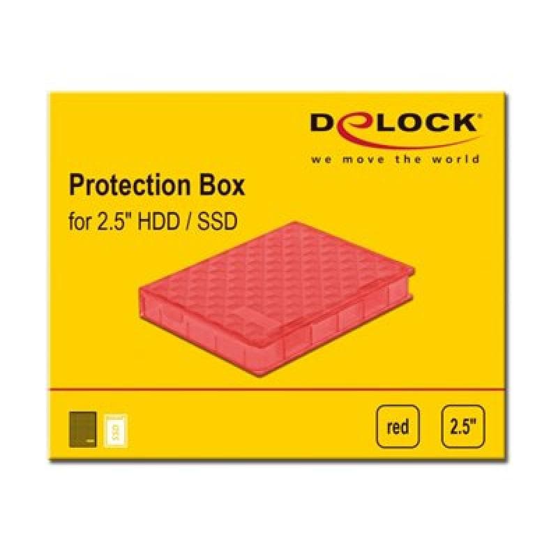 DELOCK Schutzbox für 2,5 Zoll HDD / SSD rot