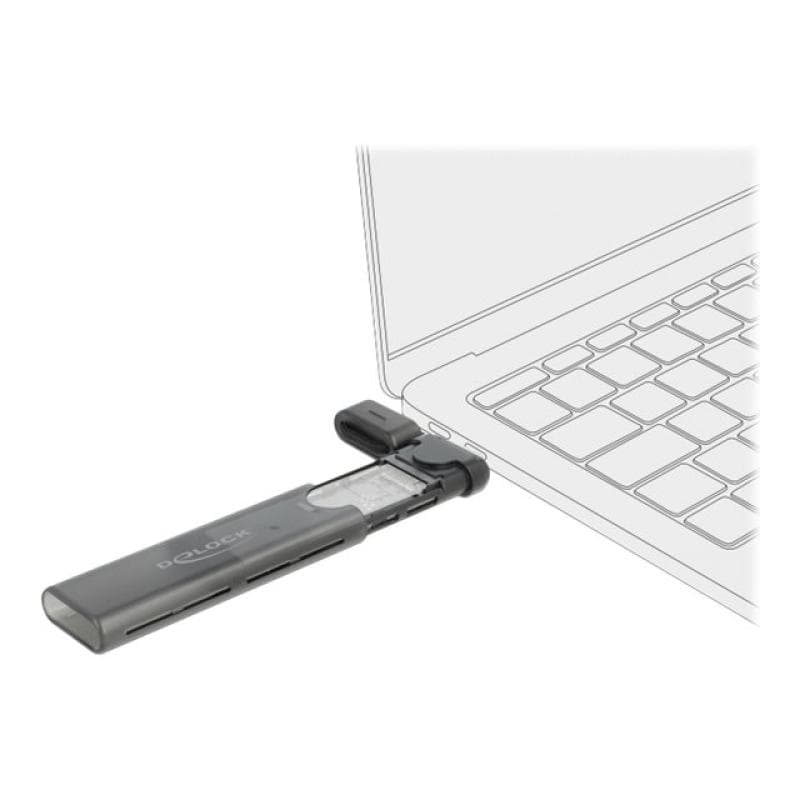DELOCK Externes USB Type-C Combo Gehäuse für M.2 NVMe PCIe oder SATA SSD - werkzeugfrei