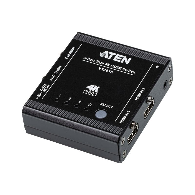 ATEN VS381B Video-Switch, 3-Port True 4K HDMI Switch