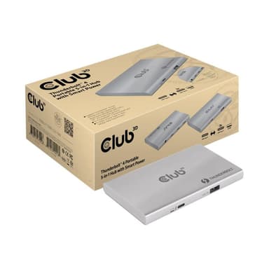 CLUB3D Thunderbolt4 5-in-1 HUB > 3xThunderbolt/1xUSB Bu/Bu retail