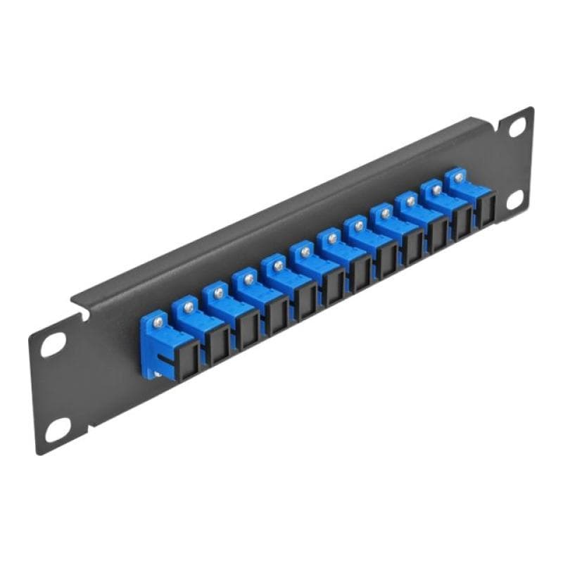 DELOCK 10? LWL Patchpanel 12 Port SC Simplex blau 1 HE schwarz