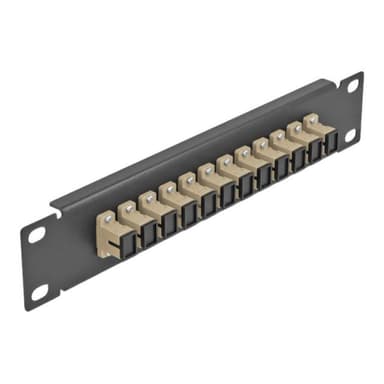DELOCK 10? LWL Patchpanel 12 Port SC Simplex beige 1 HE schwarz