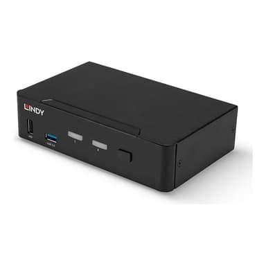 LINDY 2 Port DisplayPort 1.4 USB 3.0 KVM Switch