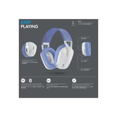 LOGITECH G435 LIGHTSPEED Wless Gaming HeadsetWHIT