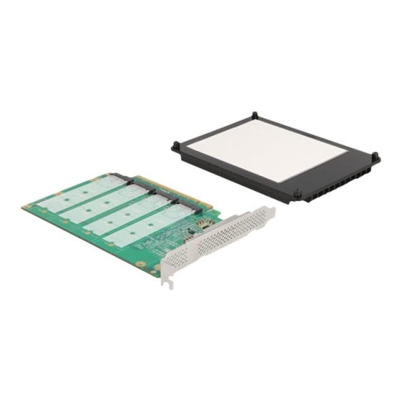 DELOCK PCI Expr x16 Karte > 4x int NVMe M.2 Key M Kühlkörper