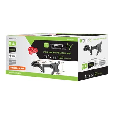 TECHLY Masthalter für TV LED LCD 17″-32″, schwarz