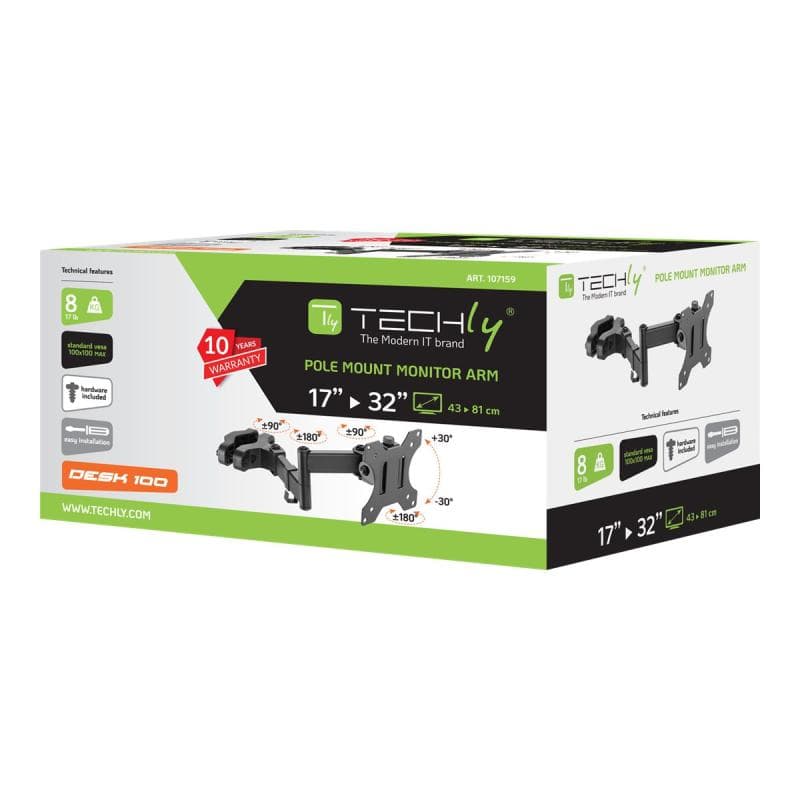 TECHLY Masthalter für TV LED LCD 17″-32″, schwarz