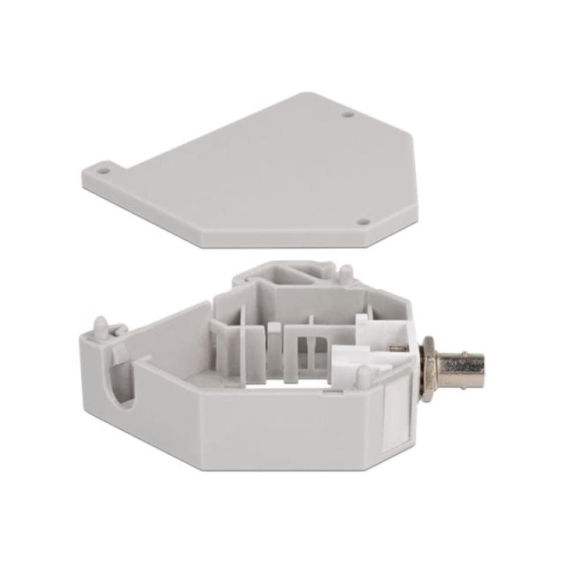 DELOCK Hutschienenadapter mit Keystone ST Simplex Buchse zu ST Simplex Buchse