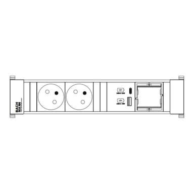 BACHMANN Power Frame M 2xUTE 916.528 1xUSB A&C 22W 1xCM 0,2m GST18
