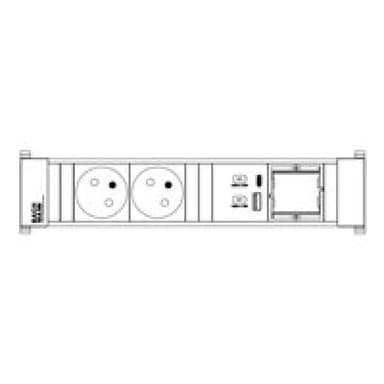 BACHMANN Power Frame M 2xUTE 916.528 1xUSB A&C 22W 1xCM 0,2m GST18