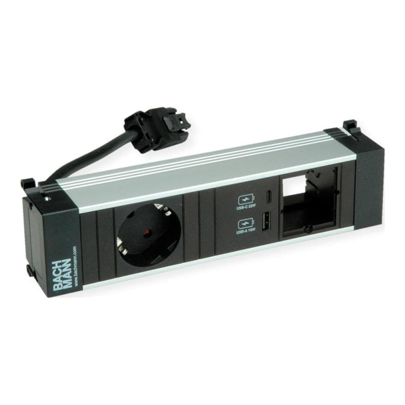 BACHMANN Power Frame S 1xCEE7/3 916.503 1xCM 1xUSB 22W 0,2m GST18