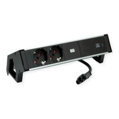 BACHMANN DESK2 ALU BLACK 2xP40 937.327 1xUSBC 60W 0,2m GST18