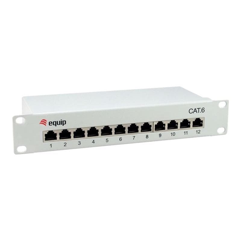 EQUIP Patchpanel 12x RJ45 Cat6 10″ 1HE