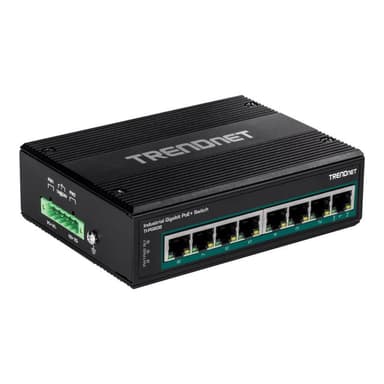 TRENDNET 8-Port Indus. Gigabit PoE+ DIN-Rail Switch (24-56V)