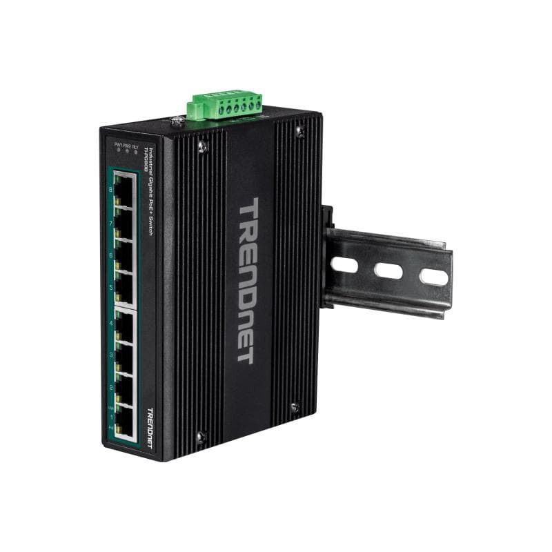 TRENDNET 8-Port Indus. Gigabit PoE+ DIN-Rail Switch (24-56V)