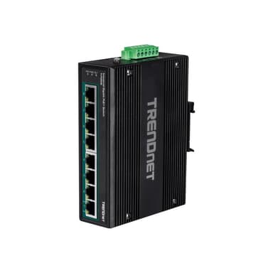 TRENDNET 8-Port Indus. Gigabit PoE+ DIN-Rail Switch (24-56V)