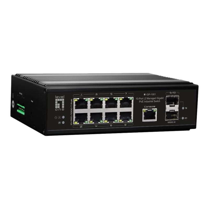 LEVELONE Switch 10 Port Gigabit PoE DIN-Rail