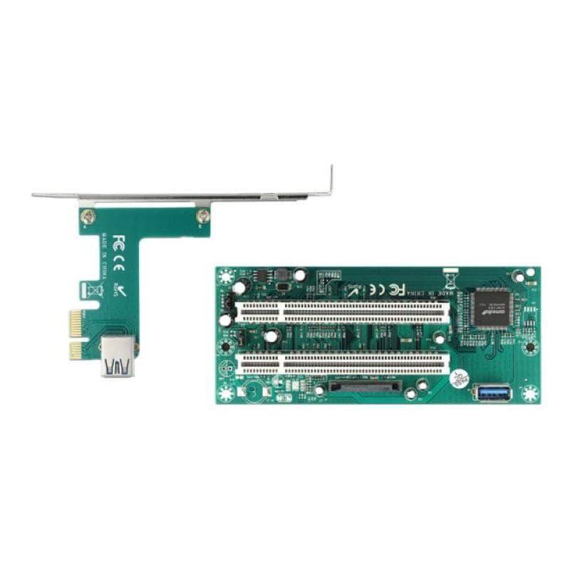 DELOCK Riser Karte PCI Express x1 zu 2x PCI 32Bit Slot mit 60cm Kabel