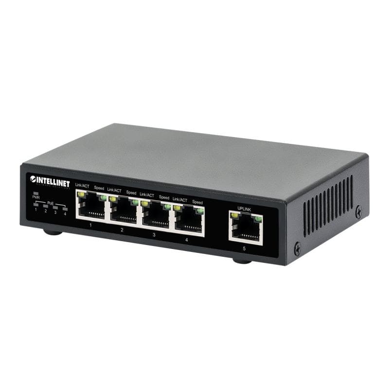 INTELLINET 5-Port Gigabit PoE+ Switch 62W