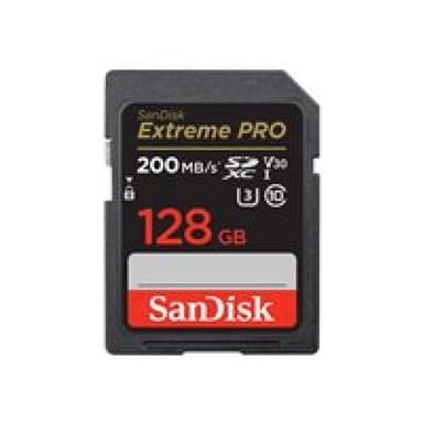 SANDISK Extreme Pro 128 GB SDXC Speicherkarte 2022 (bis 200 MB/s, Cl10, U3, V30)