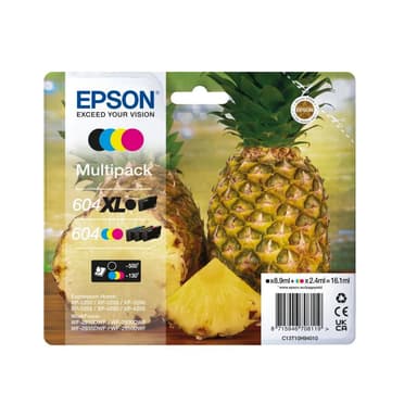 EPSON 604/604XL Multipack - 4er-Pack - XL (schwarz) + Standardkapazität