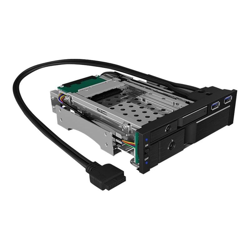 RAIDSONIC We-Ra. IcyBox 1x2,5″+1x3,5″ SATA/SAS=>2xSATA 5,25″ Einschub