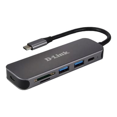 D-LINK 5-in-1 USB-C Hub mit Card Reader