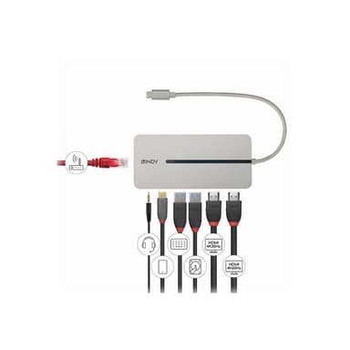 LINDY DST-Mx Duo, USB C Mini Laptop/Macbook Docking