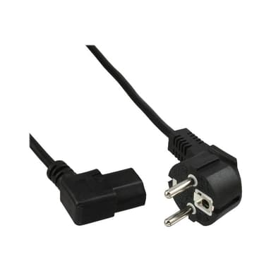 INLINE Stromkabel - CEE 7/7 (M) gewinkelt zu IEC 60320 C13 links gewinkelt - 50cm